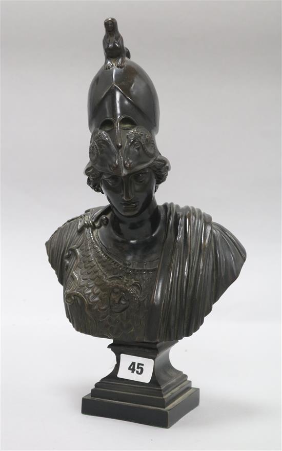 A 19th century bronze bust of Alexander The Great